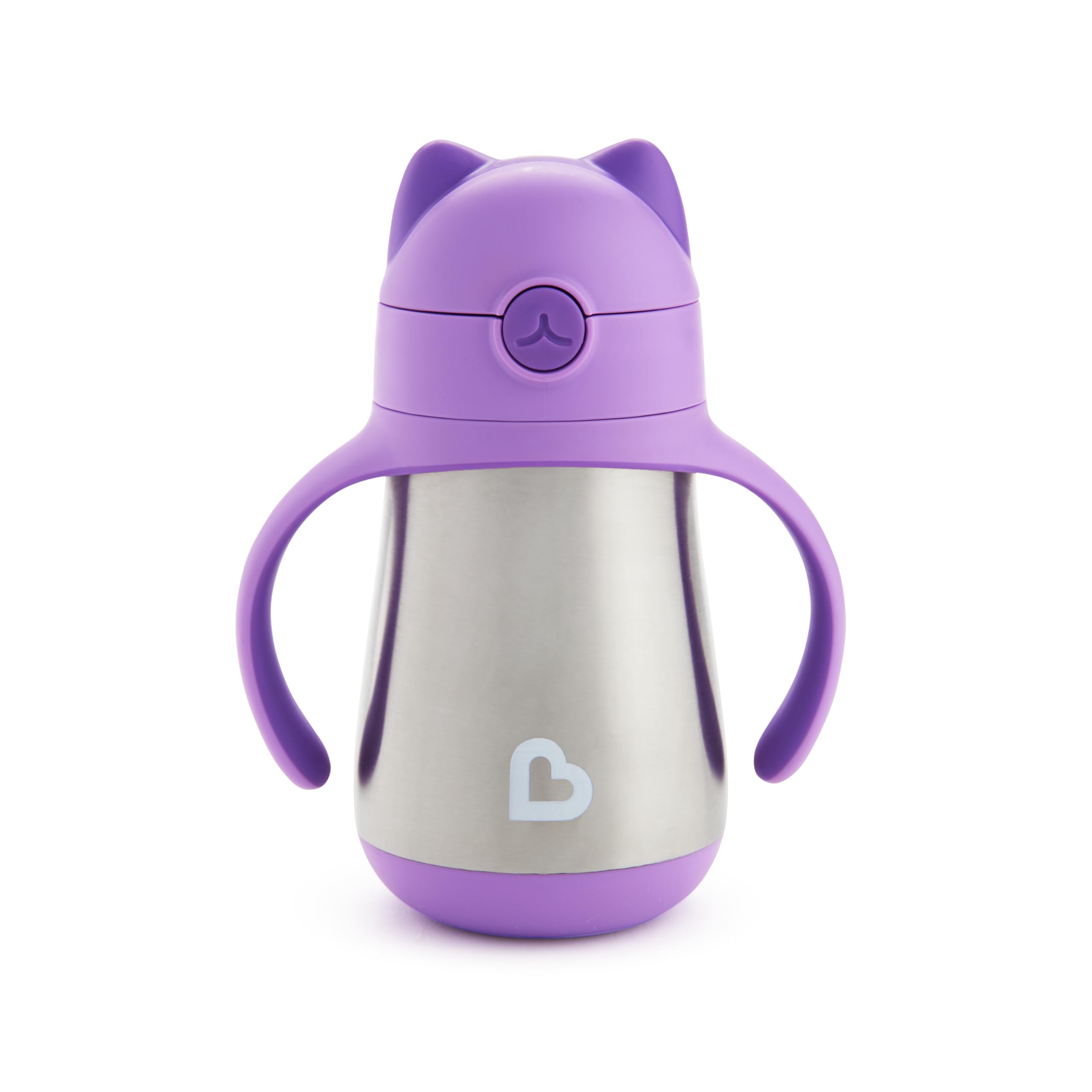 Munchkin Edelstahl Trinkbecher mit Strohhalm – Isolierter Sippy Cup für Kleinkinder ab 18 Monaten