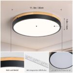 Vikaey LED-Deckenleuchte Schwarz Ø30 cm, 24W, 4000K – Moderne Holz-Metall-Lampe – Bild 5