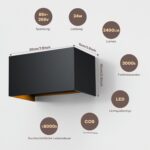 vatato LED Wandleuchte 24W 3000K – Aluminium Aussenleuchte IP65 mit verstellbarem Abstrahlwinkel – Bild 2