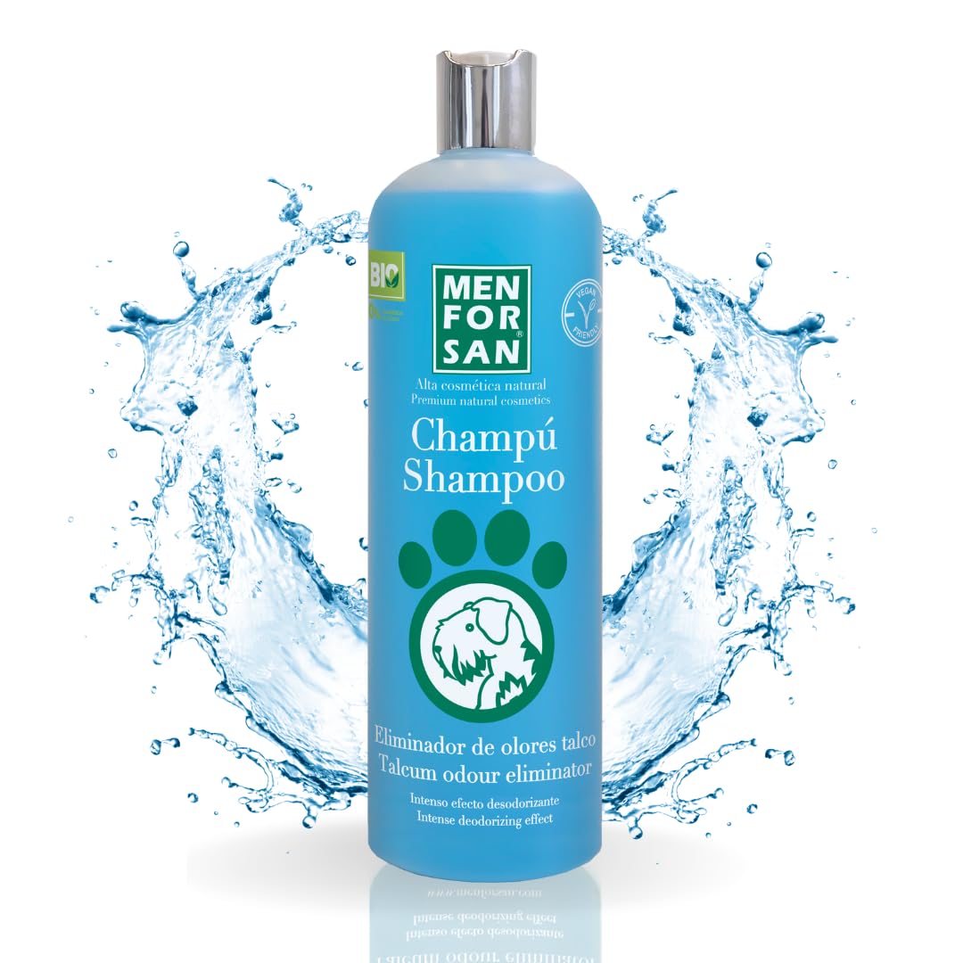 MENFORSAN Geruchsbeseitigendes Hundeshampoo 1 L – Neutralisiert Hundegeruch mit Talkum