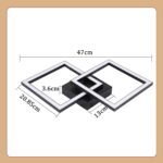 ZMH LED Deckenleuchte 47cm Schwarz – 24W Warmweiss für Wohnzimmer, Küche & Schlafzimmer – Bild 5