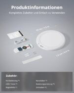 BOJIM Akku-Deckenleuchte mit Bewegungsmelder – USB-Aufladbar, Fernbedienung, IP44 – Bild 7