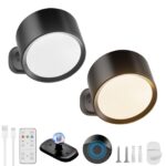 VIIVUU LED Wandleuchte mit Akku & Fernbedienung – 360° drehbar, 10 Helligkeitsstufen, 2er Set