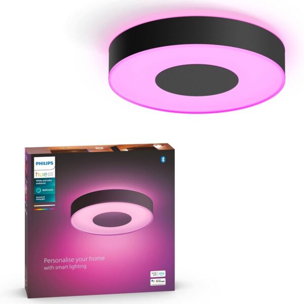 Philips Hue Xamento Deckenleuchte Schwarz – 16 Mio. Farben & Smart Home Steuerung
