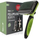 ReaVET Selbstreinigende Fellbürste für Hunde & Katzen – Langhaar Zupfbürste mit Schutznoppen