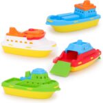 Toyland® 4er Spielzeugboot-Set – Schwimmendes Wasserspielzeug für Kinder ab 2 Jahren
