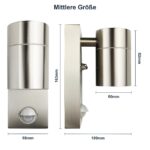 HiBay LED Aussenwandleuchte mit PIR-Bewegungsmelder 5W – Edelstahl IP44 für Aussen – Bild 5