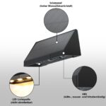 CBJKTX Solar-Wandleuchte 4er-Set mit 3000K Warmweiss – Intelligente Aussenbeleuchtung für Garten & Zaun – Bild 5