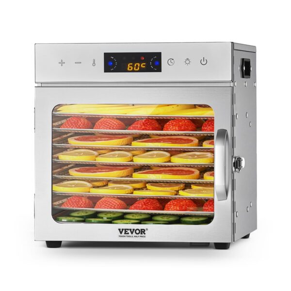 VEVOR Dörrautomat 8 Schalen 400W – Profi-Futtertrockner mit Temperaturregelung & Timer