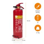 Smartwares 2L Schaumfeuerlöscher – Brandklasse A & B mit Wandhalterung – FEX-15226 – Bild 2