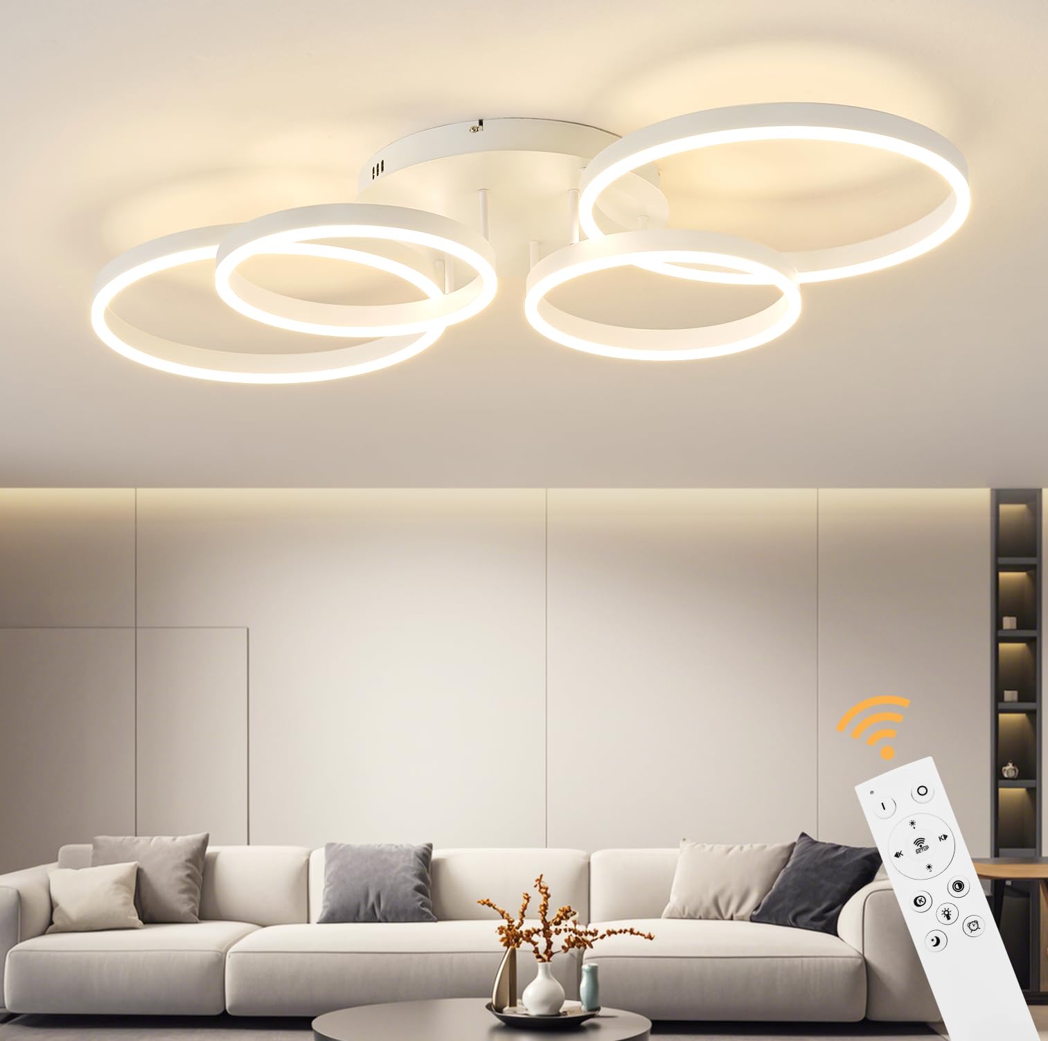Tetipa LED Deckenleuchte 100cm Dimmbar – Fernbedienung & App Farbwechsel