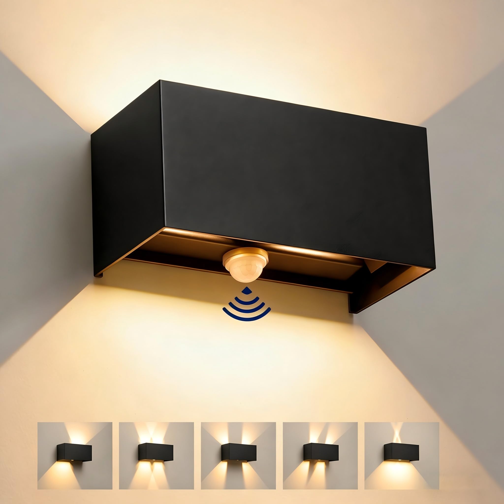 Ledronix 24W LED Wandleuchte mit Bewegungsmelder – IP66 Aussenlampe Warmweiss für Innen & Aussen