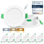ALUSSO LED Einbaustrahler 6er Set 7W 230V – Dimmbar 3 Farbtemperaturen IP44