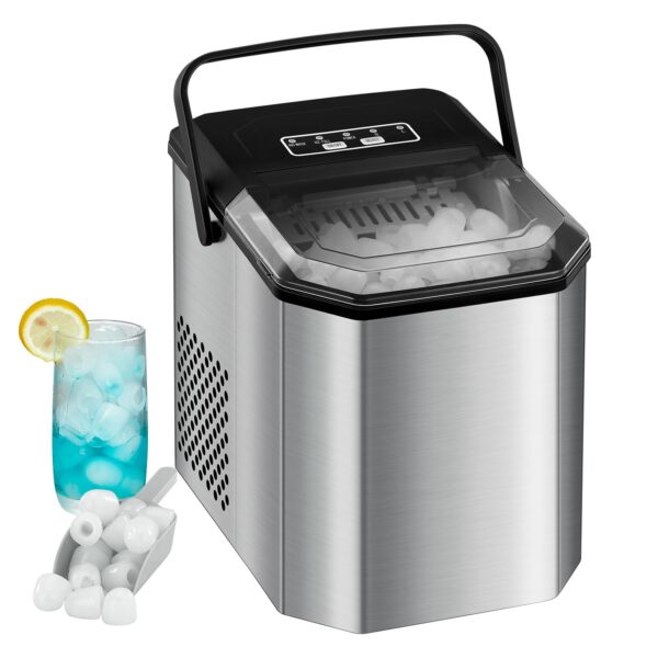 JustSmart Eiswürfelmaschine 120W – 9 Eiswürfel in 6 Minuten für Zuhause & Gewerbe