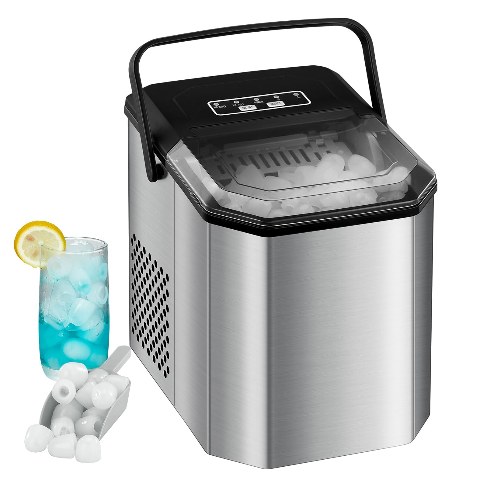 JustSmart Eiswürfelmaschine 120W – 9 Eiswürfel in 6 Minuten für Zuhause & Gewerbe