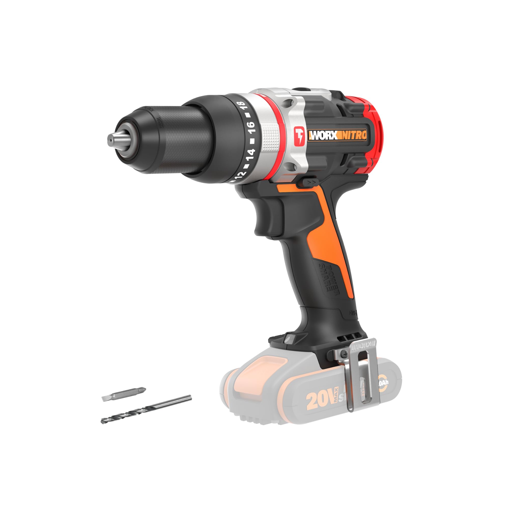 WORX Nitro WX354.9 Akku-Schlagbohrhammer 20V – Bürstenloser Motor mit 60 Nm