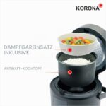 Korona Reiskocher 58011 mit Dampfgarer – Digitaler Reiskocher mit Warmhaltefunktion – Bild 6