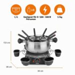 Tristar FO-1109 Fondue-Set 1400W – Edelstahl für 8 Personen mit Saucenring – Bild 2