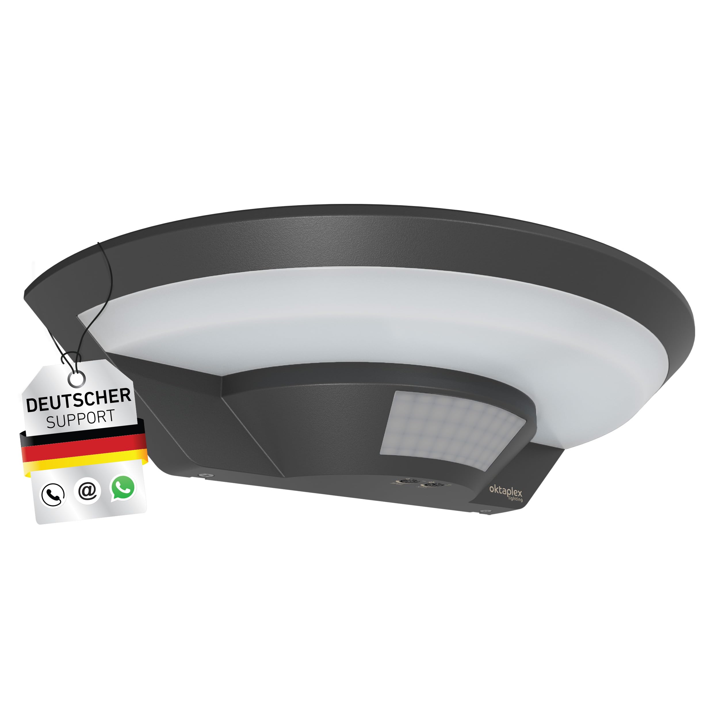 Oktaplex Ambo LED Aussenlampe mit Bewegungsmelder 10W 800lm IP54 – Warmweiss