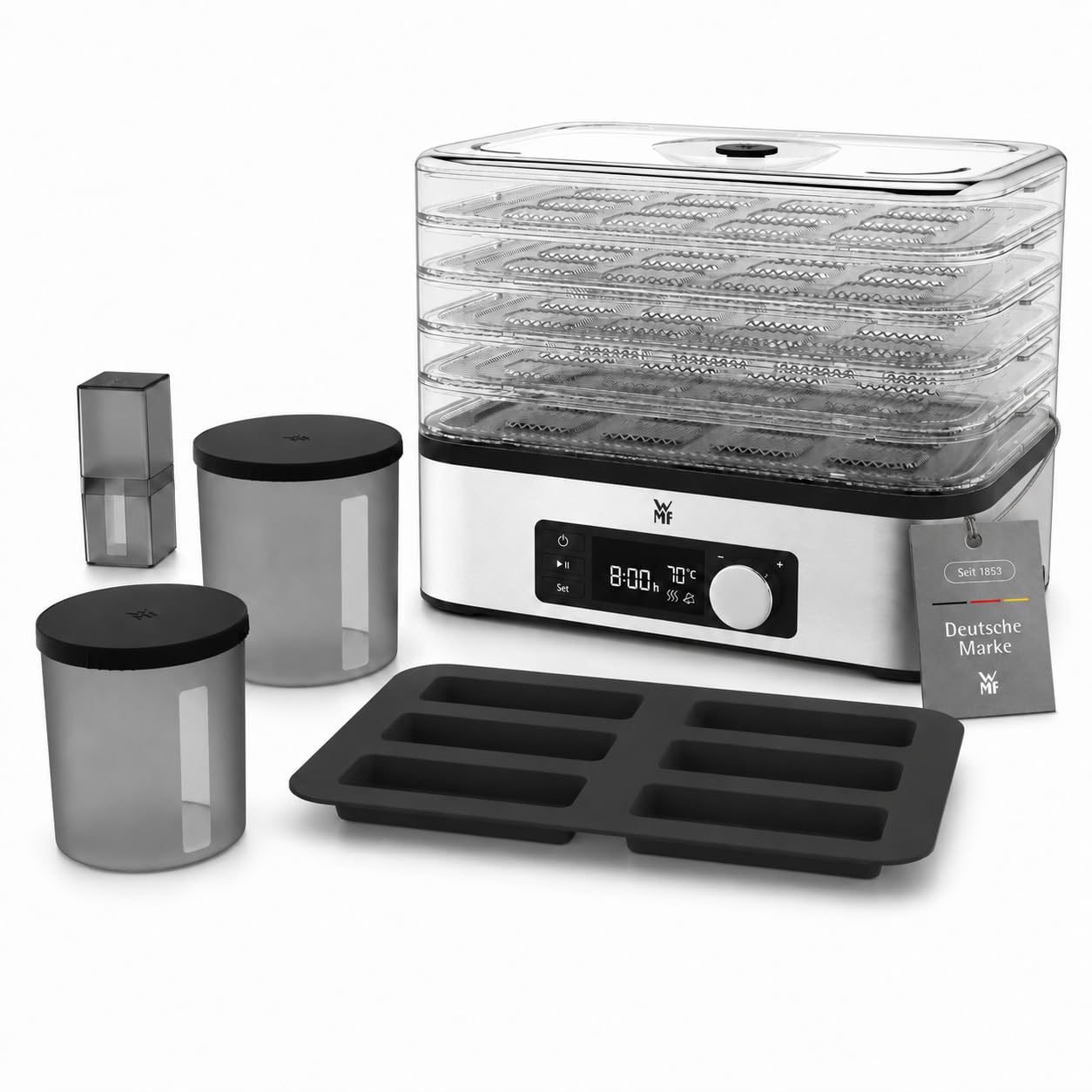 WMF Küchenminis Dörrautomat – Obsttrockner mit 5 Gittern & 24h-Timer für gesunde Snacks