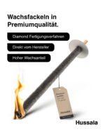Hussala Diamond Wachsfackeln 30er Set – 120 min Brenndauer für Garten & Events – Bild 2