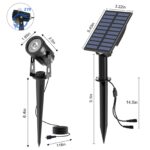 T-SUN Solar-Gartenstrahler 2in1 mit 3m Kabel – IP65 Solarleuchte Warmweiss für Garten – Bild 2