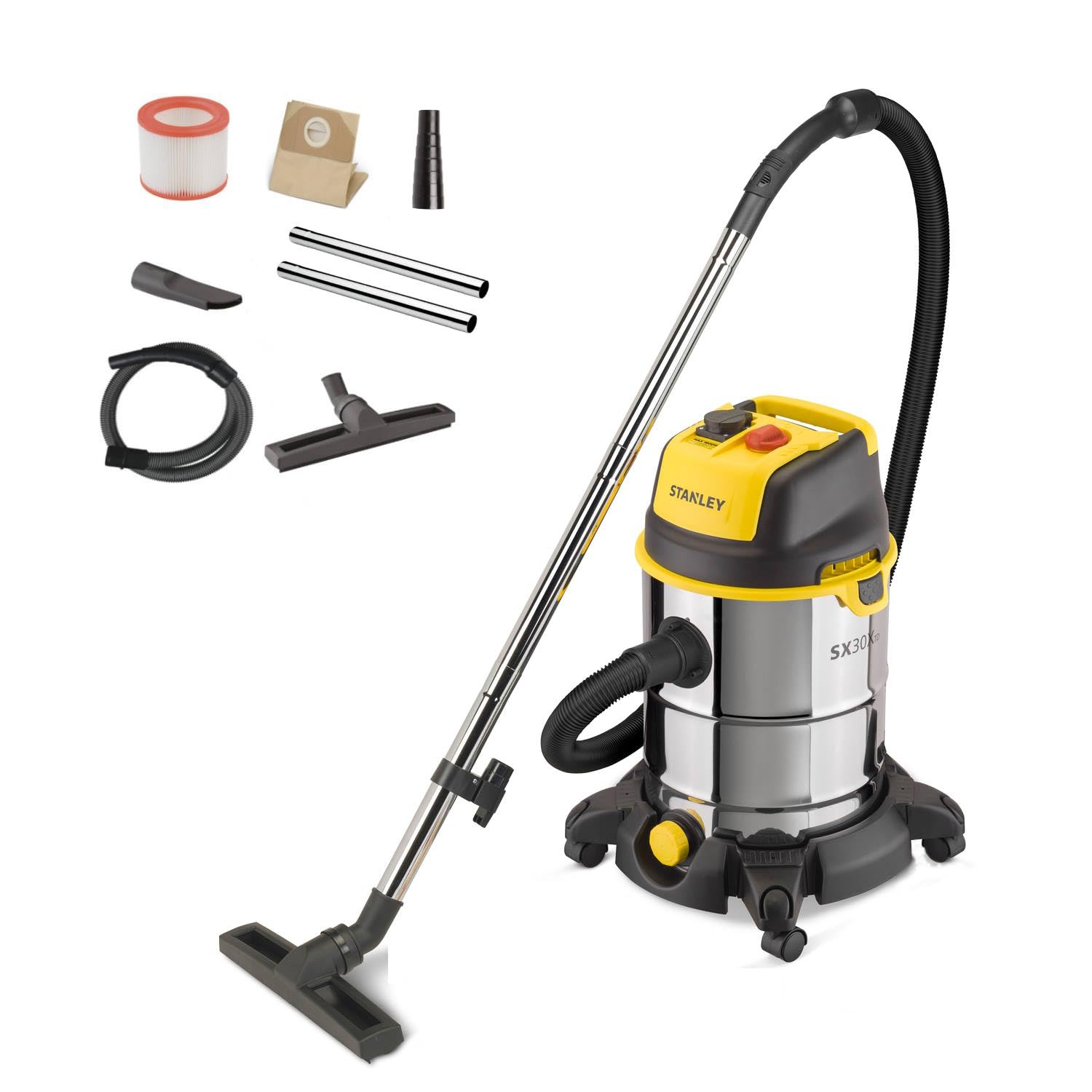 Stanley SXVC30XTDE Nass- und Trockensauger 1600 W, 30 l – Profi-Allessauger mit Blasfunktion