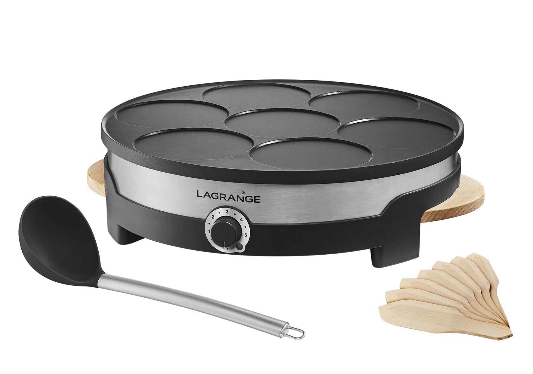 LAGRANGE Crêpes-Pfanne Tradi' Multi – 7er Pfannkuchen-Set mit Thermostat