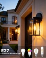 EBION Außenwandleuchte E27 mit Aluminium & Hartglas – IP54 wasserdicht für Terrasse – Bild 2