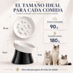 PTOBER Antischlingnapf Katze Keramik erhöht – Labyrinth-Futternapf für gesundes Fressen – Bild 2
