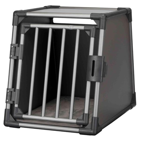 TRIXIE Aluminium Hunde-Transportbox S – 48x56x61 cm, bruchsicher für sicheres Reisen