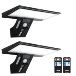 JESLED Solarleuchte 90 LED mit Bewegungsmelder – Superhelle Wandleuchte IP65 für Garten, 2er Set