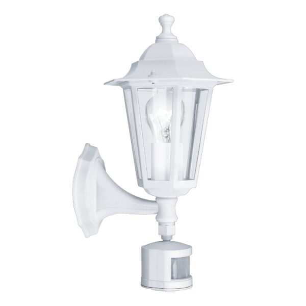 EGLO Laterna 5 Aussen-Wandlampe mit Bewegungsmelder – Vintage Sensor-Wandleuchte Weiss