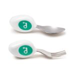doddl 2-teiliges Besteckset für Kleinkinder – Ergonomisches Löffel- und Gabelset ab 1 Jahr, Aqua