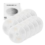 10er Set Katzenbrunnen Filter mit Aktivkohle & Harz – Kompatibel mit VinDox 1,85L & 2L