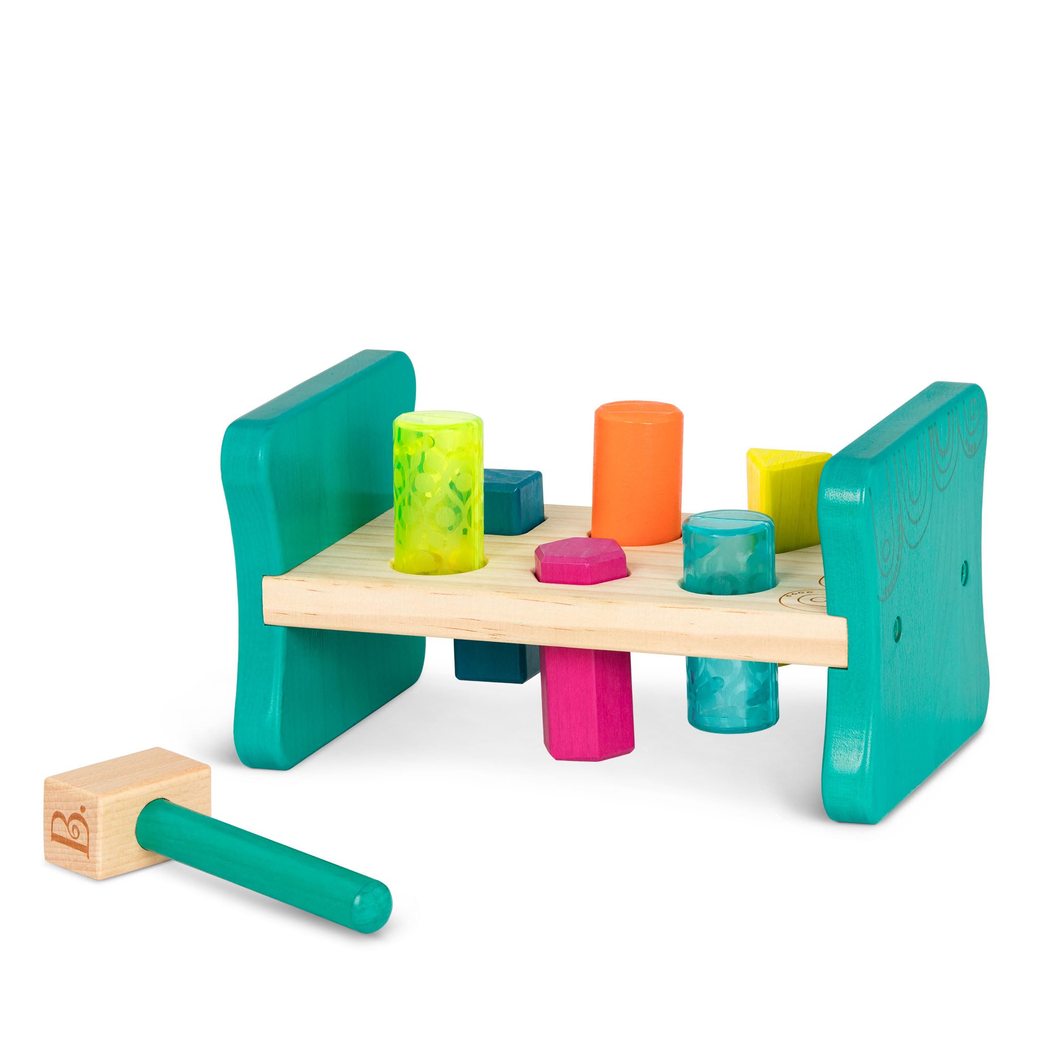 B. toys Formsortierer mit Hammerbank aus Holz – Pound & Play 8-teilig ab 2 Jahren