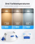 Gr4tec LED Einbauspots 230V 4W – 10er Set Deckenspots mit 3 Farbtemperaturen – Bild 5