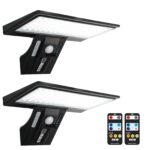 JESLED 90-LED Solarleuchte mit Bewegungsmelder & Fernbedienung – IP65 Sicherheitswandleuchte für Aussen, 2er Set