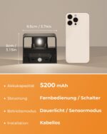 VIWAVE 2er-Set Akku-Wandleuchte mit Bewegungsmelder & Fernbedienung – Intelligente Innenbeleuchtung – Bild 8