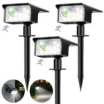 nipify 3er Set Solarleuchten mit Bewegungsmelder – 62 LED Strahler IP65 für Garten & Aussenbereich