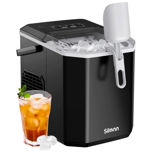 Silonn Eiswürfelmaschine – 9 Eiswürfel in 6 Min., tragbar mit Selbstreinigung