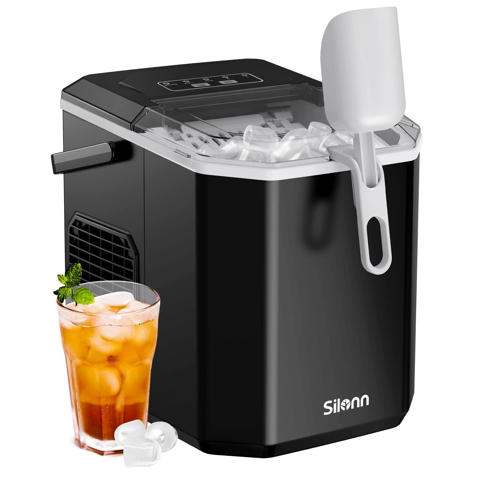Silonn Eiswürfelmaschine – 9 Eiswürfel in 6 Min., tragbar mit Selbstreinigung