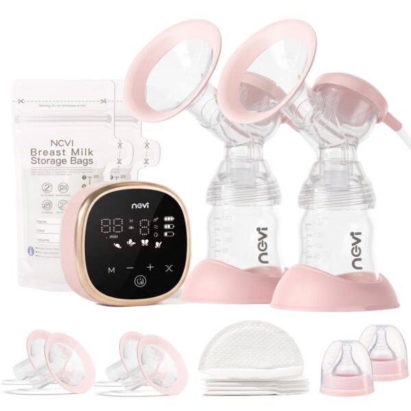 NCVI Elektrische Milchpumpe Rosa – 4 Modi, 9 Stufen, Ultra-Leise & Auslaufsicher