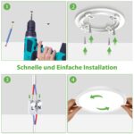 Swoieltr LED Deckenleuchte Ø18cm 15W – 5 Farbtemperaturen & IP44 Wasserfest für Bad & Küche – Bild 8