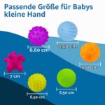 ROHSCE 6er Set Babys Sensorbälle mit Strukturen – Motorische Entwicklung & Taktile Stimulation – Bild 6
