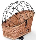 Tigana Hundefahrradkorb XL aus Weide – Sicherer Transport mit Metallgitter & Kissen – Bild 2