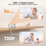 BOIFUN Babyphone mit 2 Kameras, 720P Monitor – Ohne WLAN, Nachtsicht & Temperaturerkennung – Bild 6