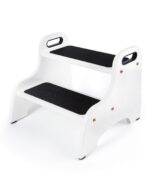 StrongTek 2-Stufen Tritthocker Holz mit Griffen – 150 kg Belastbarkeit für Kinder – Bild 3