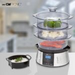 Clatronic DG 3547 Elektrischer Dampfgarer mit 3 Behältern – Vitaminerhaltendes Garen für Gemüse, Fleisch & Reis – Bild 6