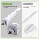 LEZOE LED Deckenleuchte 120cm mit Radar-Bewegungsmelder IP66 – 4200 Lumen Feuchtraumleuchte – Bild 7